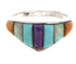 Silver Multicolor Southwestern Inlay Ring Size 8-3/4 XS57828